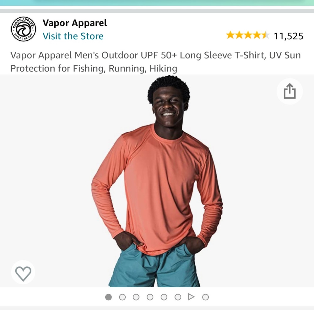 Vapor Apparel SPF 50 Long Sleeve Mens Sports Shirts size M